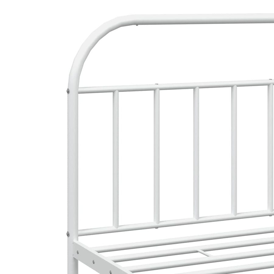 Bedframe Metaal 200 x 200 cm Wit met hoofdbord