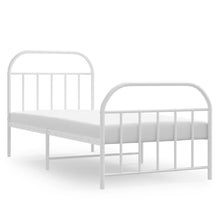 Bedframe Met Hoofd- En Voeteneinde Metaal 90 x 190 cm Wit met hoofdbord & voetbord