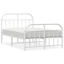 Bedframe Met Hoofd- En Voeteneinde Metaal 120 x 200 cm Wit met hoofdbord & voetbord