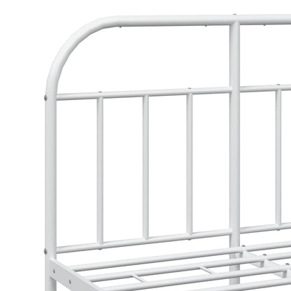 Bedframe Met Hoofd- En Voeteneinde Metaal 120 x 200 cm Wit met hoofdbord & voetbord