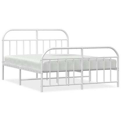 Bedframe met hoofd- en voeteneinde metaal wit 150x200 cm