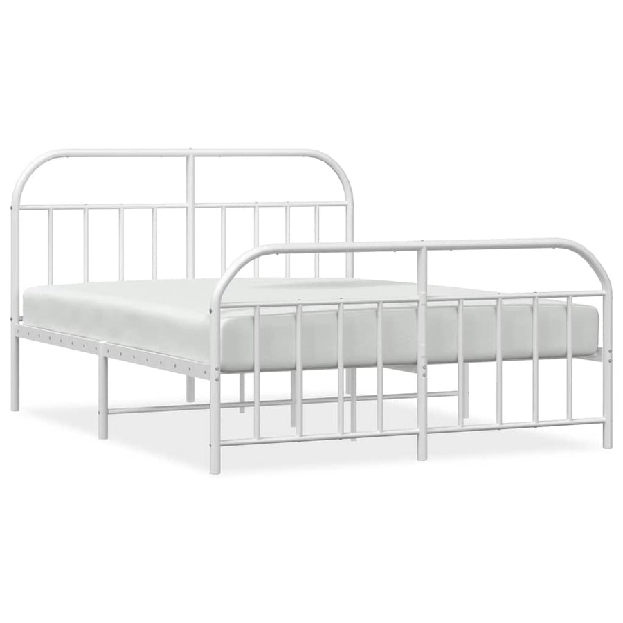 Bedframe met hoofd- en voeteneinde metaal wit 150x200 cm