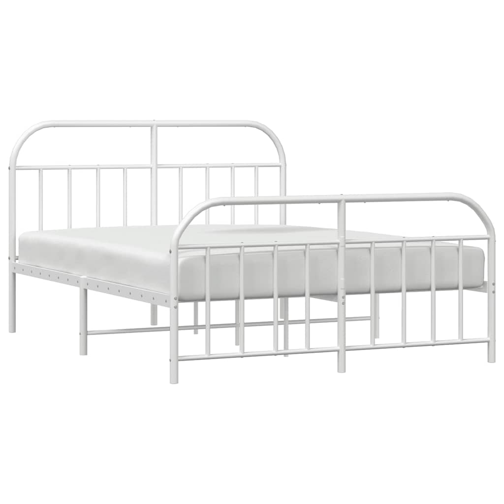 Bedframe met hoofd- en voeteneinde metaal wit 150x200 cm