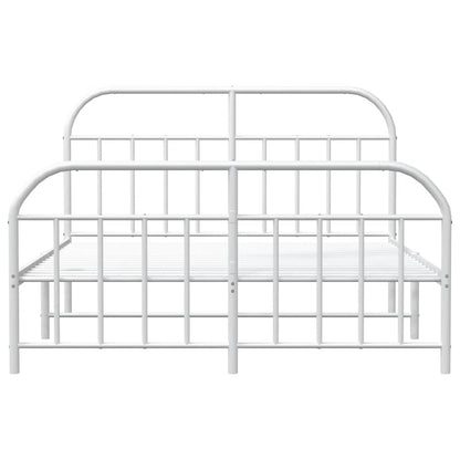 Bedframe met hoofd- en voeteneinde metaal wit 150x200 cm