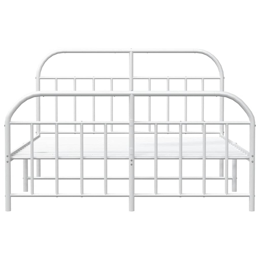 Bedframe met hoofd- en voeteneinde metaal wit 150x200 cm