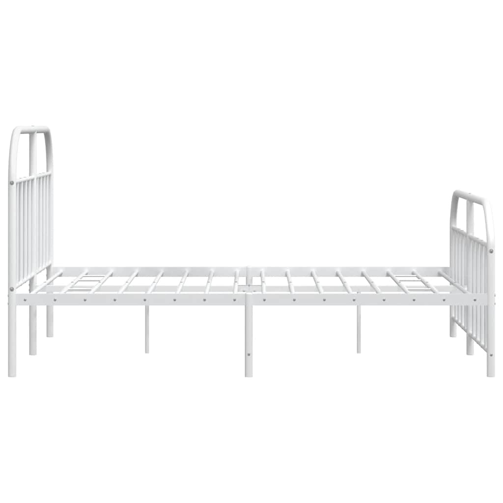 Bedframe met hoofd- en voeteneinde metaal wit 150x200 cm