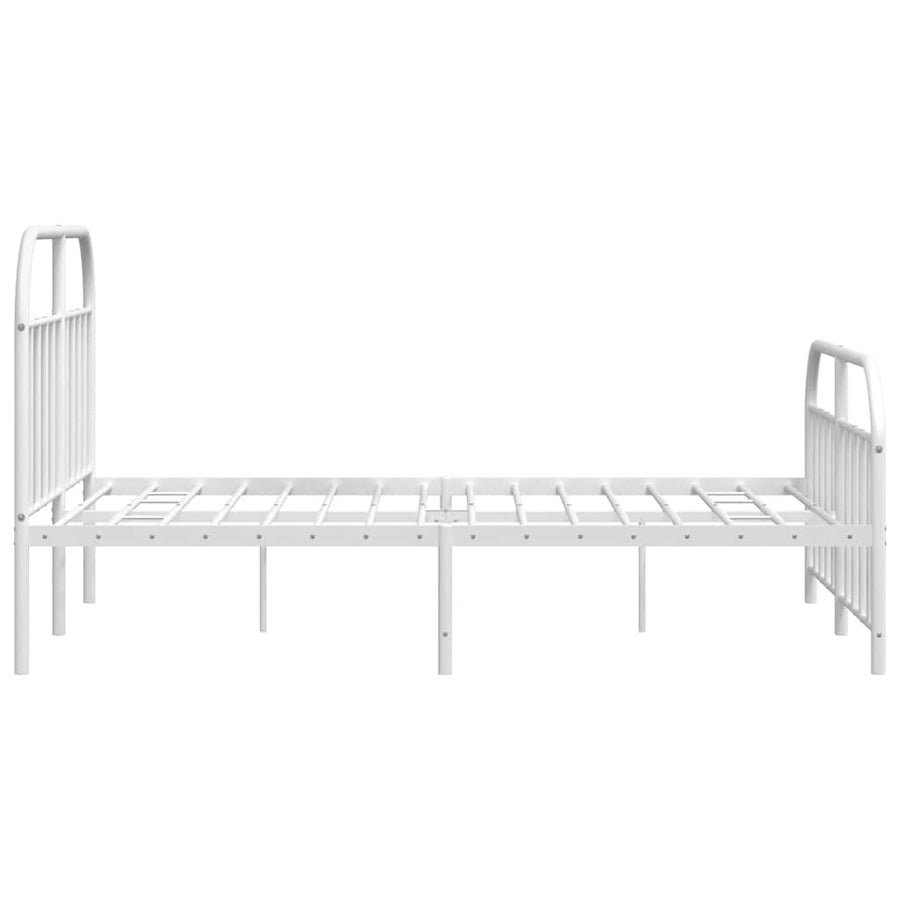 Bedframe met hoofd- en voeteneinde metaal wit 150x200 cm