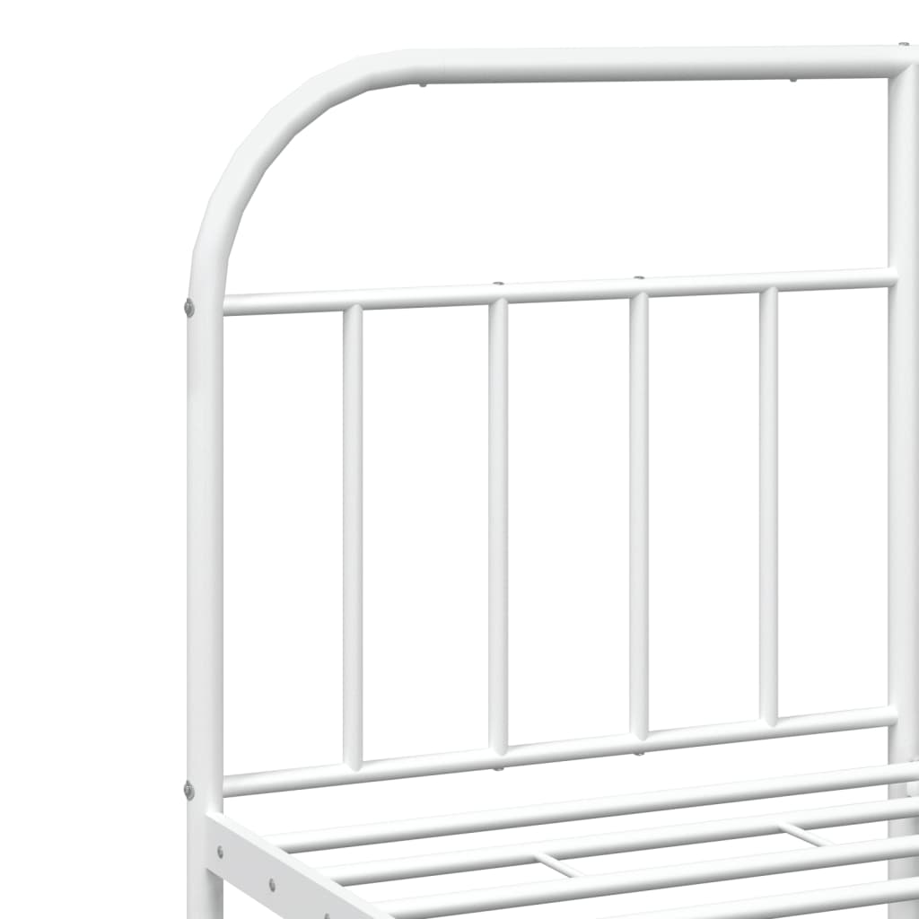 Bedframe Met Hoofd- En Voeteneinde Metaal 183 x 213 cm Wit met hoofdbord & voetbord