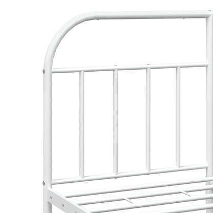 Bedframe Met Hoofd- En Voeteneinde Metaal 183 x 213 cm Wit met hoofdbord & voetbord