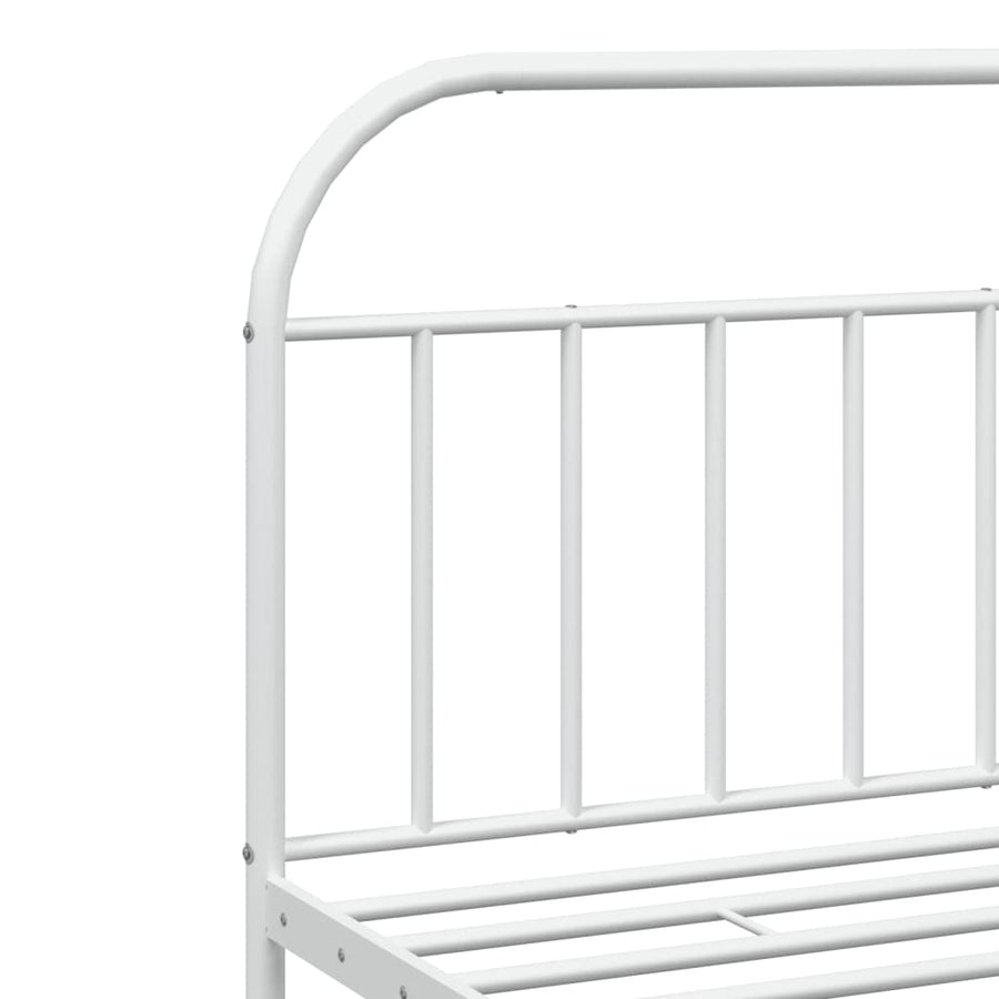Bedframe Met Hoofd- En Voeteneinde Metaal 193 x 203 cm Wit met hoofdbord & voetbord