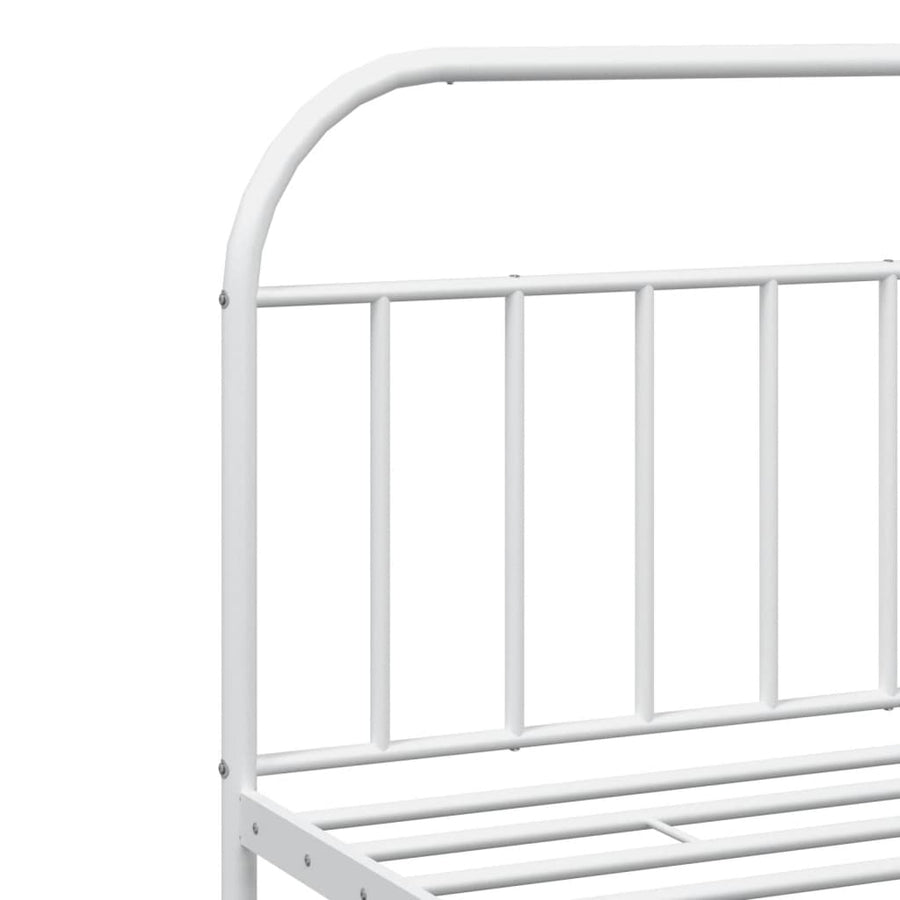 Bedframe Met Hoofd- En Voeteneinde Metaal 200 x 200 cm Wit met hoofdbord & voetbord