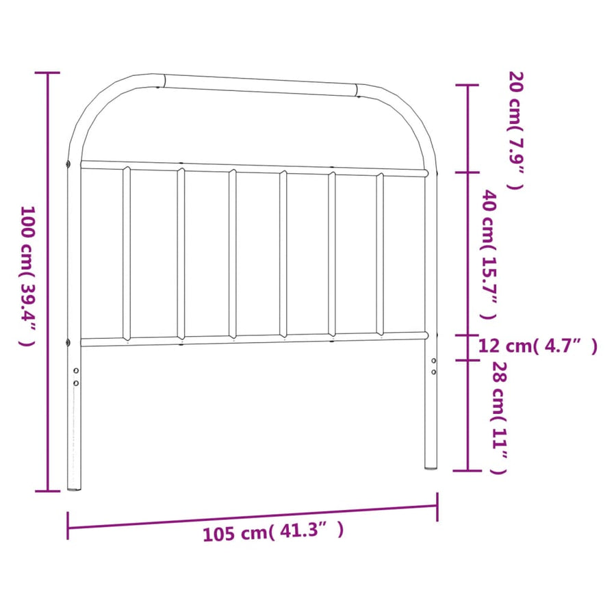 Hoofdbord Metaal Wit 100 Cm