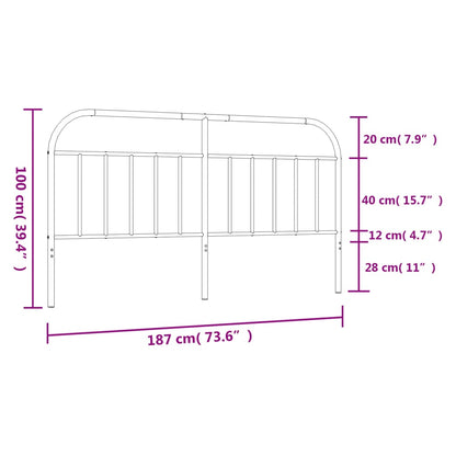 Hoofdbord Metaal Wit 180 Cm