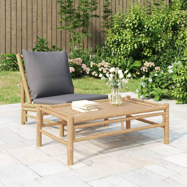 Tuin 00X55X33 Cm Bamboe Donkergrijs Tafel