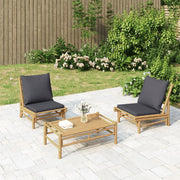 Tuinstoelen 2 st bamboe donkergrijs