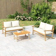 Tuinbank bamboe 115x75x74 cm crèmewit