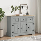 Dressoir 112x43x78 cm massief grenenhout grijs