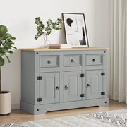 Dressoir 112x43x78 cm massief grenenhout grijs