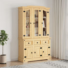 Tall cabinet Corona 112x43x196 cm Mexican pine wood brown