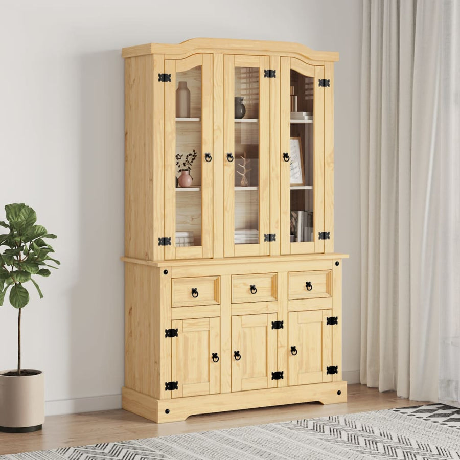 Hoge Kast Corona 112X43X196 Cm Mexicaans Grenenhout Bruin