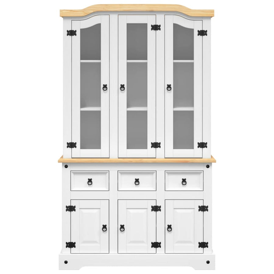 Hoge Kast Corona 112X43X196 Cm Massief Mexicaans Grenenhout Wit
