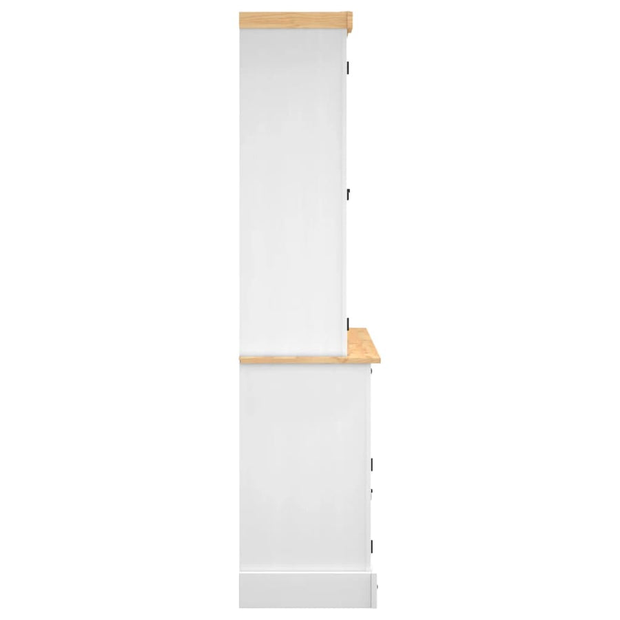 Hoge Kast Corona 112X43X196 Cm Massief Mexicaans Grenenhout Wit
