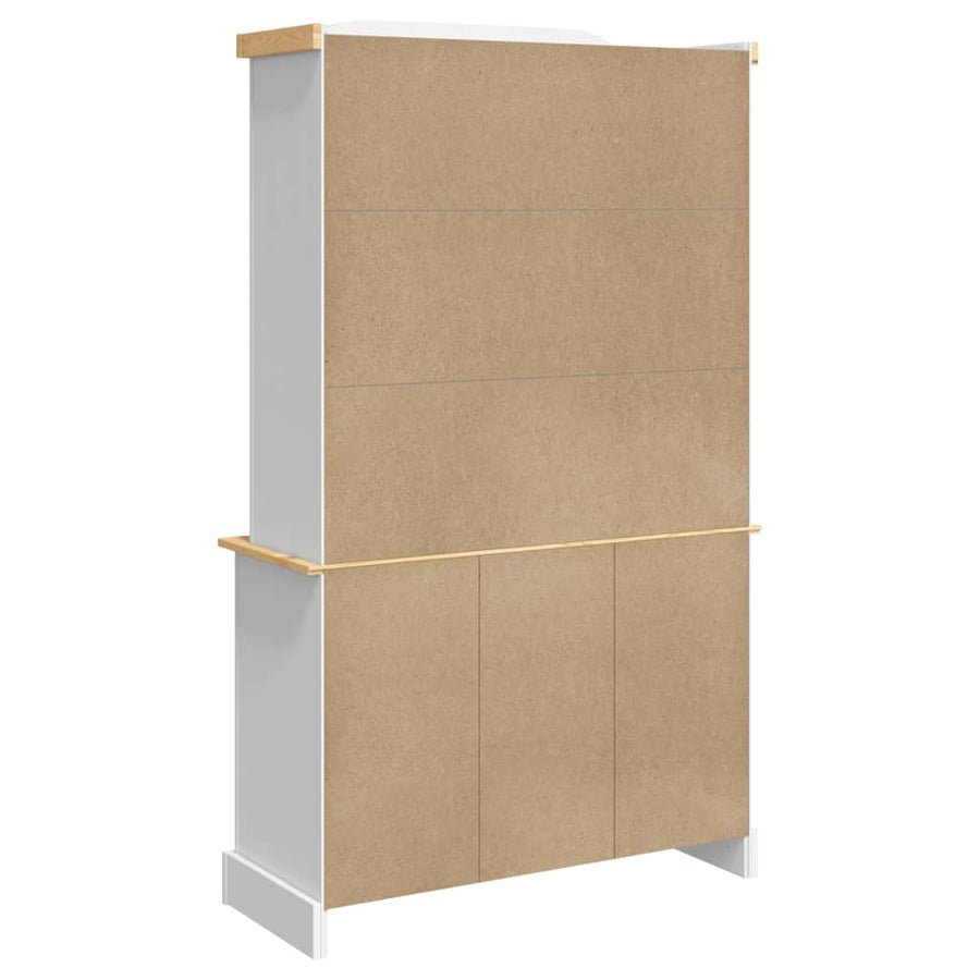 Hoge Kast Corona 112X43X196 Cm Massief Mexicaans Grenenhout Wit