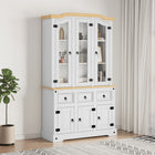 Highboard Corona 112x43x196 cm solid Mexican pine white