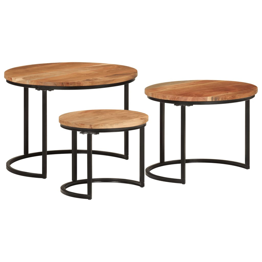 Tafeltjesset 3 Ø 35 x 29 cm Massief acaciahout