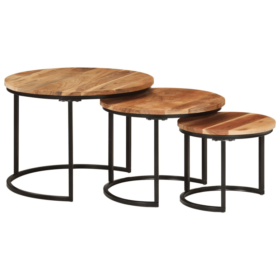 Tafeltjesset 3 Ø 35 x 29 cm Massief acaciahout