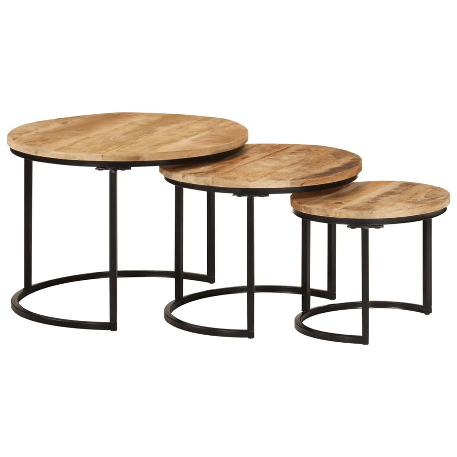 Tafeltjesset Massief Ruw Mangohout 3 Ø 35 x 29 cm massief mangohout