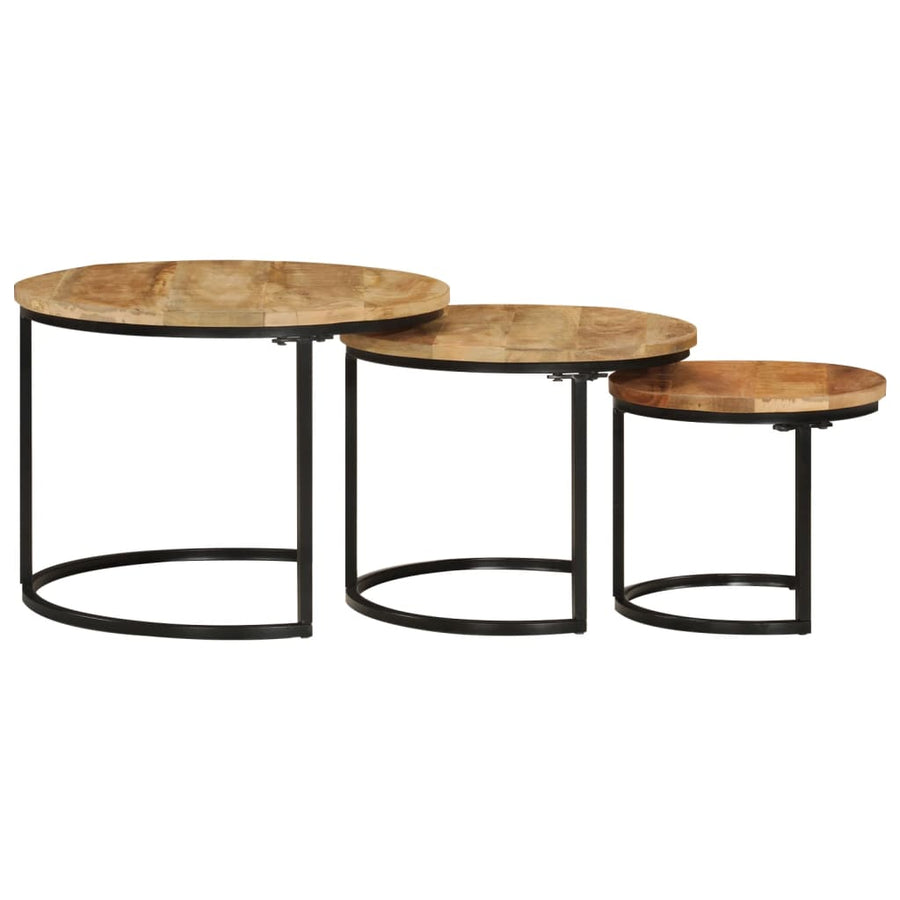 Tafeltjesset Massief Ruw Mangohout 3 Ø 35 x 29 cm massief mangohout