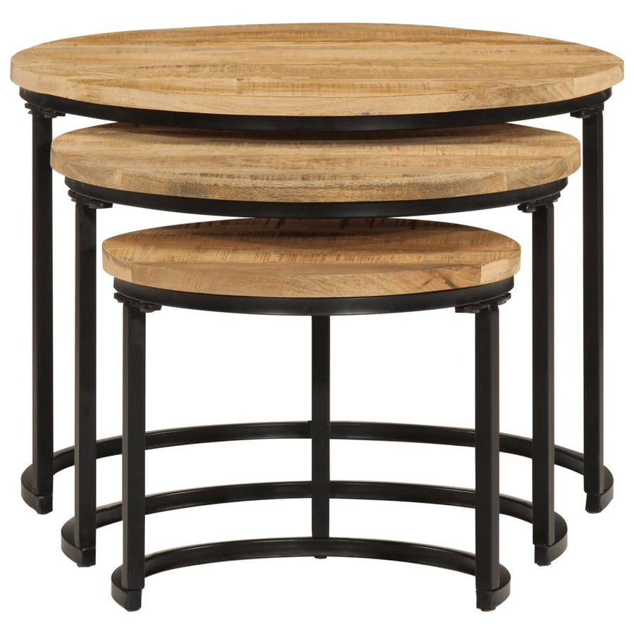 Tafeltjesset Massief Ruw Mangohout 3 Ø 35 x 29 cm massief mangohout