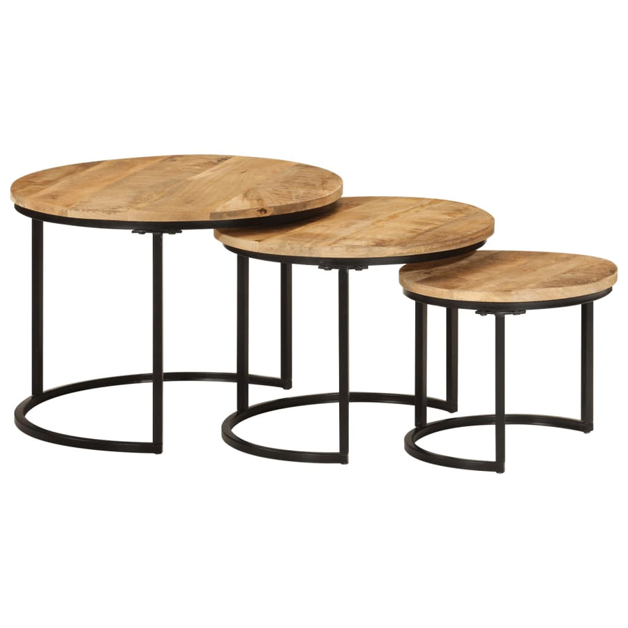 Tafeltjesset Massief Ruw Mangohout 3 Ø 35 x 29 cm massief mangohout