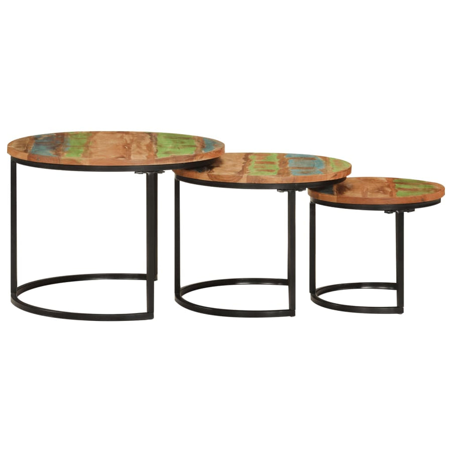 Tafeltjesset 3 Ø 35 x 29 cm massief gerecycled hout