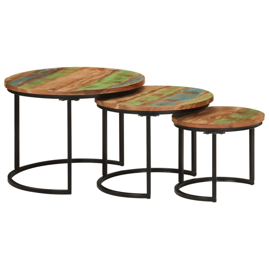 Tafeltjesset 3 Ø 35 x 29 cm massief gerecycled hout