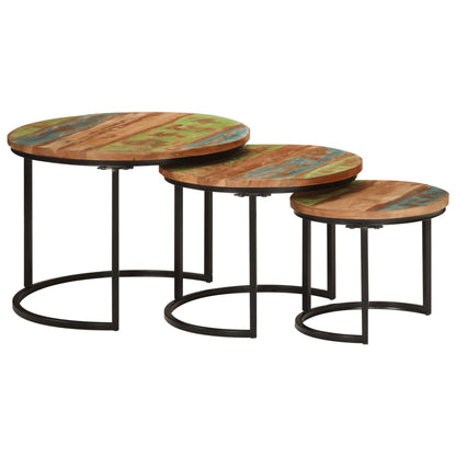 Tafeltjesset 3 Ø 35 x 29 cm massief gerecycled hout