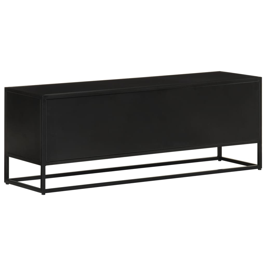 Tv-Meubel 110X30X40 Cm Massief Ruw Mangohout En Ijzer