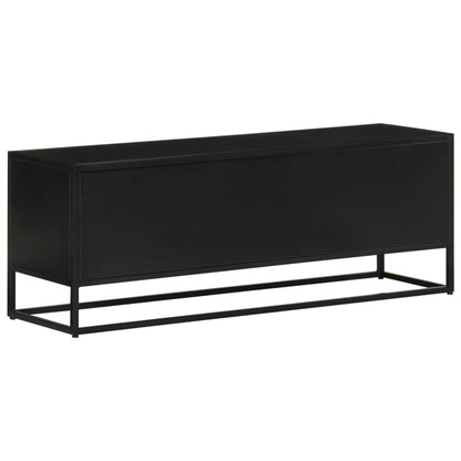 Tv-Meubel 110X30X40 Cm Massief Ruw Mangohout En Ijzer