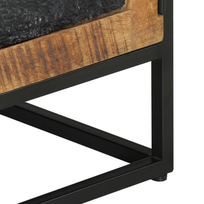 Tv-Meubel 110X30X40 Cm Massief Ruw Mangohout En Ijzer