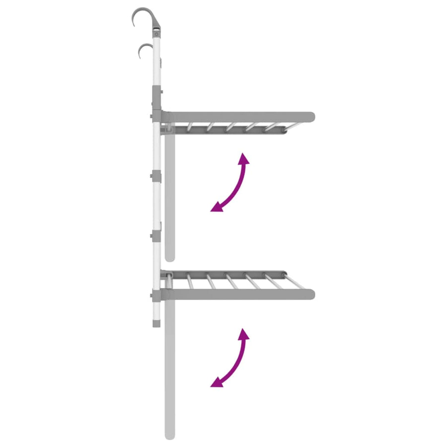 Droogrek Voor Balkon Aluminium 54 x 25 x 42 cm