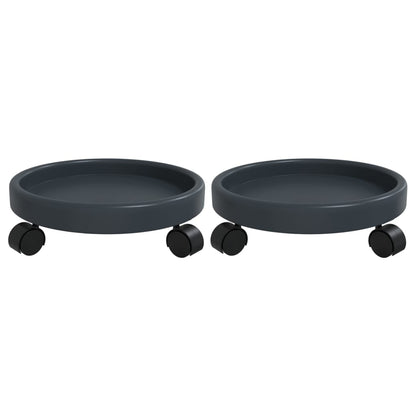 Plantentrolleys 2 St Met Wielen Ø34 Cm 35 Kg Grijs