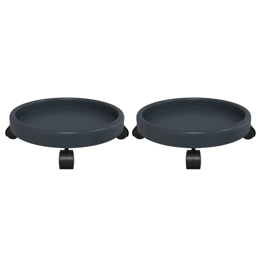 Plantentrolleys 2 St Met Wielen Ø34 Cm 35 Kg Grijs