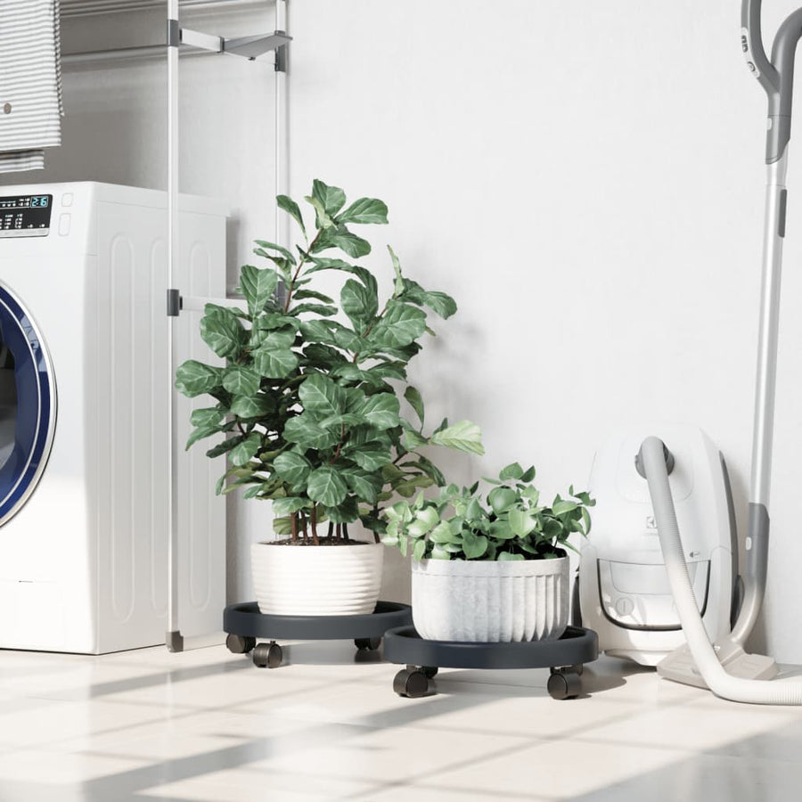 Plantentrolleys 2 St Met Wielen Ø34 Cm 35 Kg Grijs