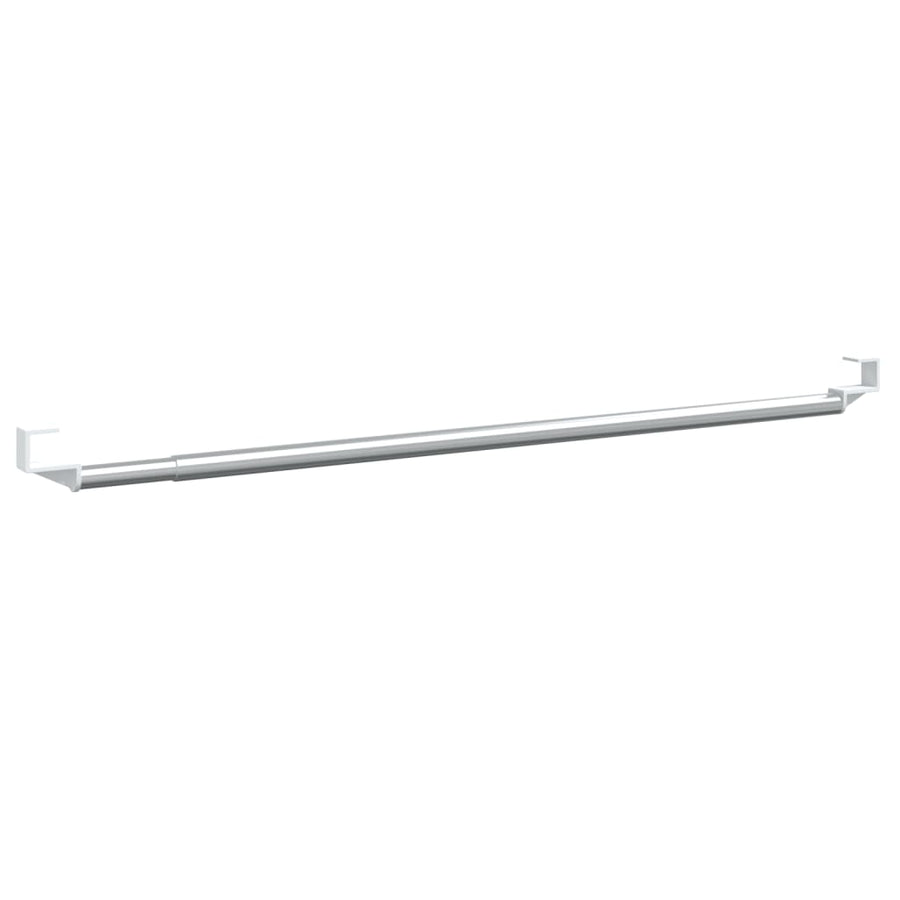Gordijnrails 2 st 40-60 cm aluminium wit en zilverkleurig