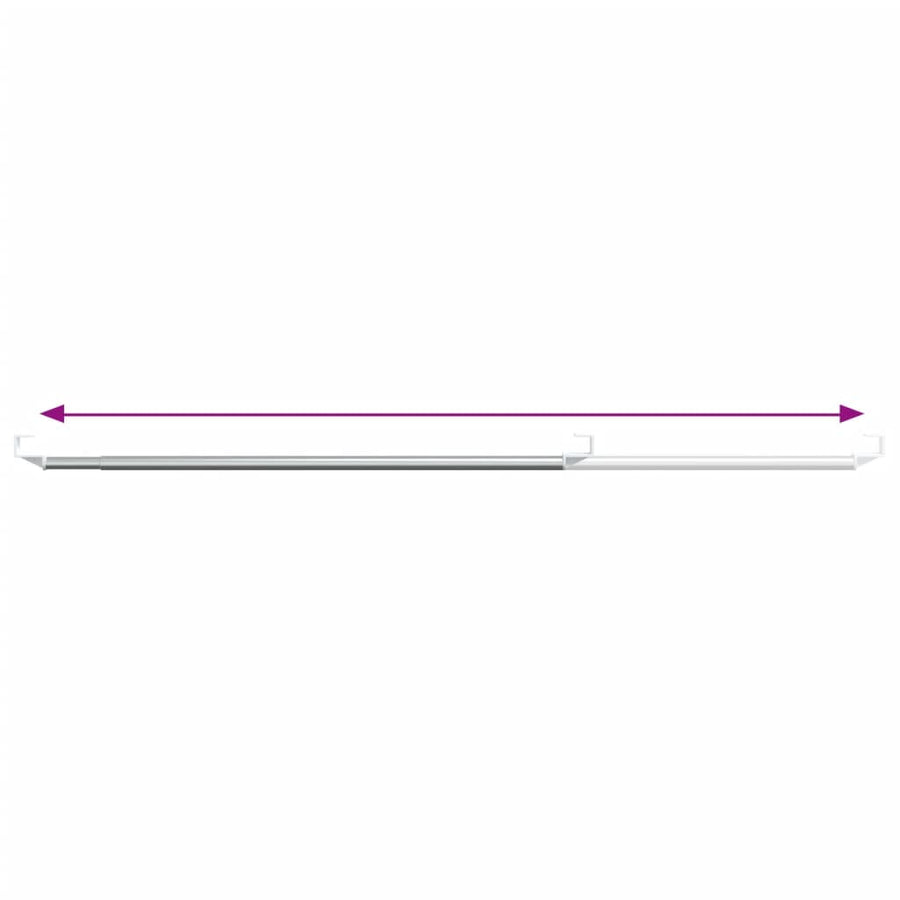 Gordijnrails 2 st 40-60 cm aluminium wit en zilverkleurig