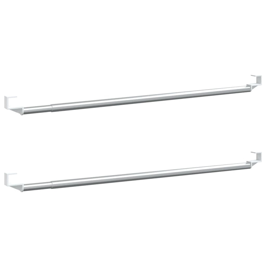 Gordijnrails 2 St Aluminium Wit En Zilverkleurig 60-105 cm
