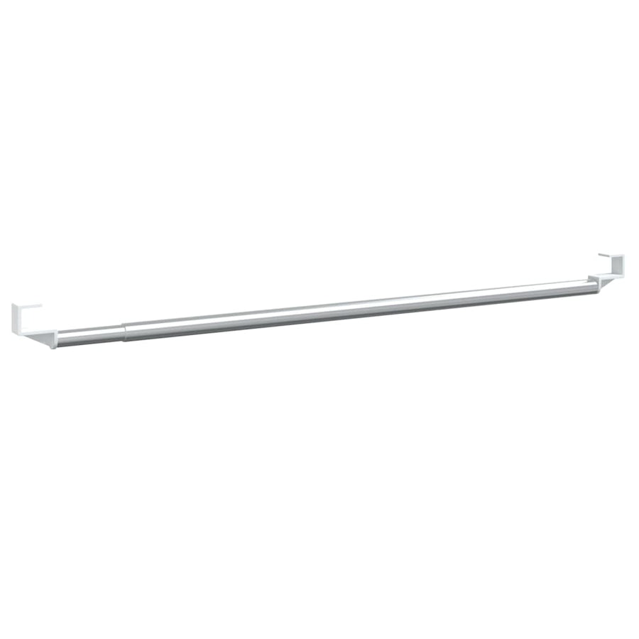 Gordijnrails 2 St Aluminium Wit En Zilverkleurig 60-105 cm