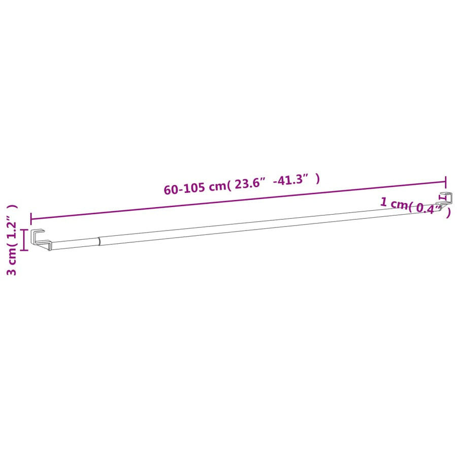 Gordijnrails 2 St Aluminium Wit En Zilverkleurig 60-105 cm