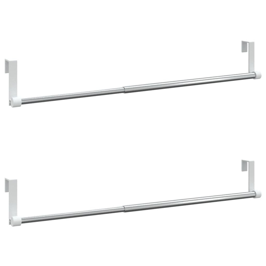 Gordijnrails 2 St Aluminium Wit En Zilverkleurig 40-60 cm